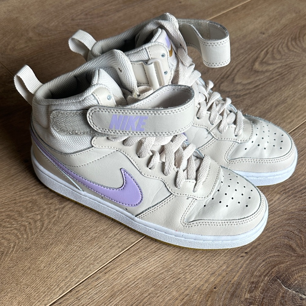 Nike Cream High-Tops with Lavender Accents